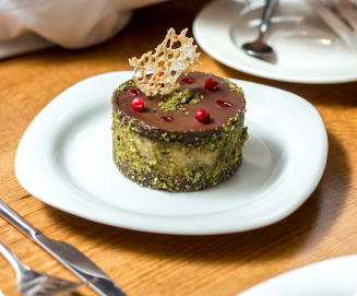 Photo du plat Entremet pistache et sa crème vanille